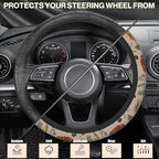 Vintage Mushroom Plants Steering Wheel Covers Universal 15 Inch Car Wheel Cover,Anti-Slip Breathable Car Accessories Protector Fit for Trucks,Sedans,SUVs,Vans