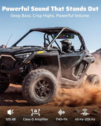 26 Inch UTV Sound Bar, IP66 Waterproof Bluetooth Golf Cart Sound Bar, ATV SoundBar with RGB Lighting, Amplified Powersports SXS SoundBar, UTV Speakers Compatible with Polaris RZR Can-Am