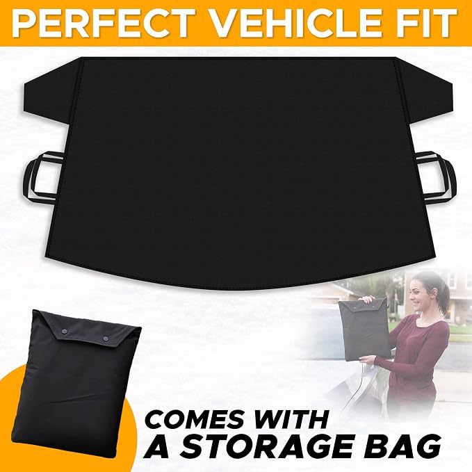 Snow Cover for Toyota Corolla | Premium Windshield Cover for Ice and Snow | Heavy-Duty 600D Oxford Fabric with S-Hook Elastic Straps | Waterproof & Sag-Proof