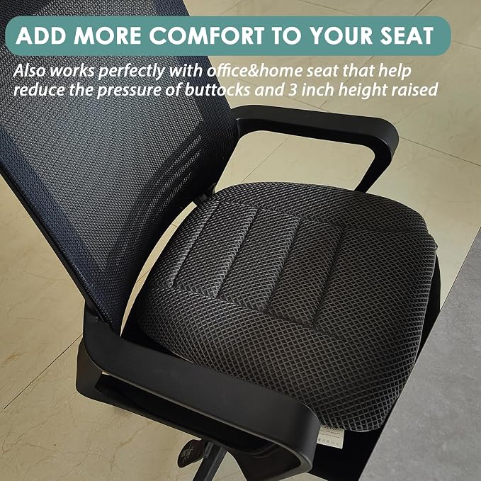17.7" L × 16.9" W × 3" H,Car Booster Seat Cushion Raise The Height for Short People Driving, Breathable 3D Air Mesh, 3 Inch Booster Seat, Non-Slip Bottom, Car Seat Pad with Truck,Cars,SUVs