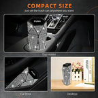 2 PCS Bling Car Trash Can with Lid, Bling Car Accessories Trash Bin, Leakproof Auto Garbage Can with 60 Trash Bags, Multipurpose Organizers and Storage for Home, Office (Silver Diamond)