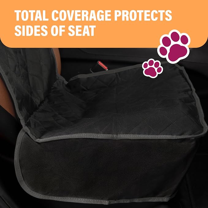 Dog Car Seat Cover, Waterproof Front Seat Protector for SUV Truck Sedan, Pet Safety Travel Comfort System with Universal Fit, Pink