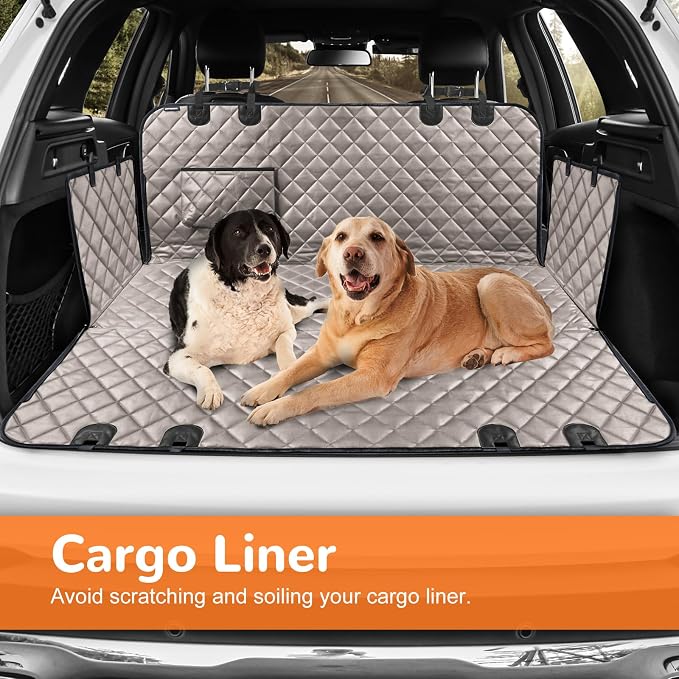 Dog Car Seat Cover for Pets 100% Waterproof Seat Cover Hammock 600D Heavy Duty Scratch Proof Nonslip Durable Soft Back Seat Covers for Full Size Trucks