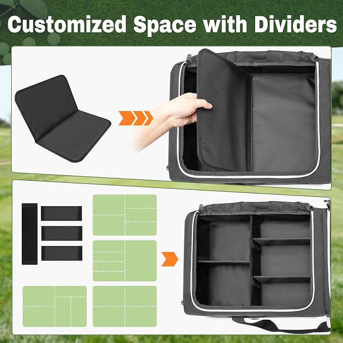 2 Layer Golf Trunk Organizer with Bottom Shoe Space, Golf Car Locker for Men & Women, Holds 2-3 Shoes, Balls, Tees, Cap, Gloves and Clothes (Patenting Design)