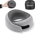 Travel Pillow, 100% Pure Memory Foam Travel Neck Pillow Airplane Neck Support Ergonomic Design Best for Sleeping Plane Car Train Office Flight for Adults Grey