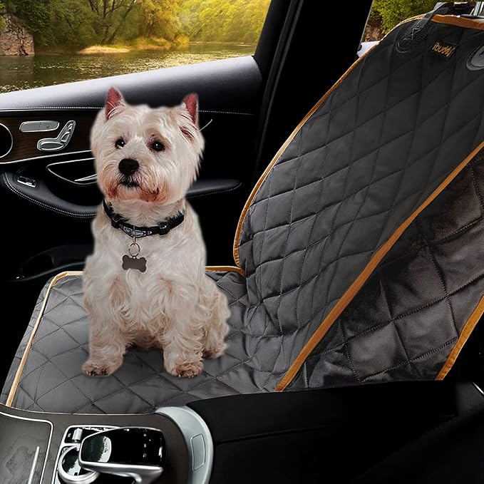Front Seat Cover for Dogs Waterproof Car Seat Cover Protects Seats from Hair, Dirt, and Liquid Messes Scratch Proof Nonslip Bucket Seat Cover for Pet of Cars,Trucks and SUVs