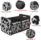 Femuar Car Trunk Organizer,Car Storage Organizer with 72L Large Capacity Waterproof Collapsible and 11 Pockets,Trunk Organizer for Car Suv/Jeep/Sedan, Large Size, Cow print