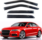 KPY Rain Guards Fit for 2014-2020 Audi A3 Sedan, Out-Channel Window Visors Vent Wind Deflectors 4PC, Car Accessories for 14-20 Audi A3 (Sedan Only)