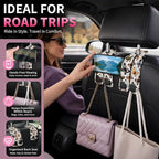 Car Seat Back Storage Hook, Funny Car Purse Hook, Cute Vehicle Storage Organizer for Purses Handbags Colorful Butterfly Pattern