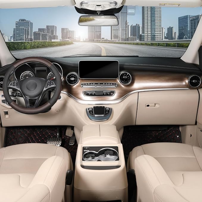 Steering Wheel Cover for Car, Standard Size 14.5-15 inch, Auto Interior Accessories, Black and Dark Brown