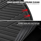 Trunk Mat with Backrest Mat for Chevrolet Chevy Traverse 2009-2017/Buick Enclave 2008-2017, All Weather TPE Custom Fit Cargo Mat Trunk Liner with Backrest Mat, Black