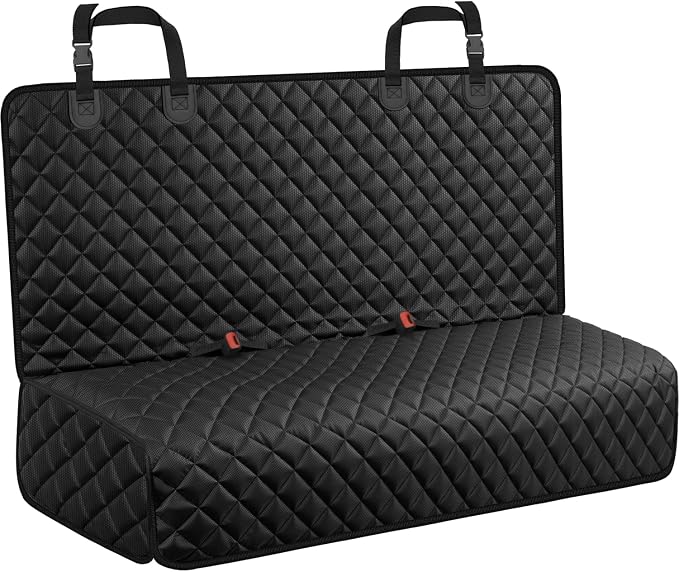 Dog Car Seat Cover for Back Seat - Waterproof Non-Slip Car Seat Protector for Dogs Pet, Scratchproof Back Bench Seat Covers for Compact Cars Small SUVs, Black