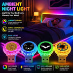 2 Pcs Wolf USB LED Car Interior Atmosphere Lamp, Portable Multi-Color Mini LED Night Light Auto Ambient Lighting, Universal Vehicle Interior Bedroom Decor Car Accessories Wolf Gifts for Women Men