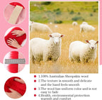 Furry Armrest Cover Auto Center Console Cover Car Soft Console Pad, Real Sheepskin Wool Soft Fluffy Auto Center Armrest Pad for Most Car Decoration Protector(Red)