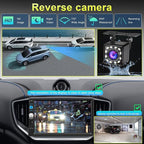 Double Din Car Stereo with 7" IPS Touchscreen, Wireless Apple Carplay & Android Auto, Bluetooth, 180W, Backup Camera, Subwoofer Output, Mirror Link, MIC, Car Radio Receiver