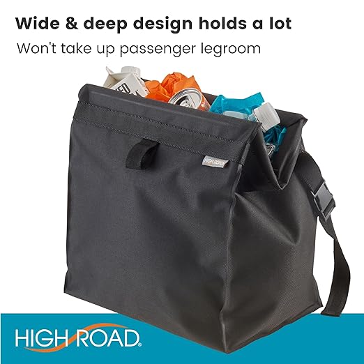 Large TrashStash Hanging Car Trash Can Garbage Bag with Push-Close Lid and Waterproof Bin for Cars, SUVs and Trucks, Holds 4.5 Gallons of Car Trash
