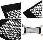 Universal Mesh Cargo Net Storage Net Wall Sticker Organizer Pouch Bag Storage Mesh Net for Car Trunk Storage Add On Organizers for Car Truck (24" x 9.5"（2 Packs)