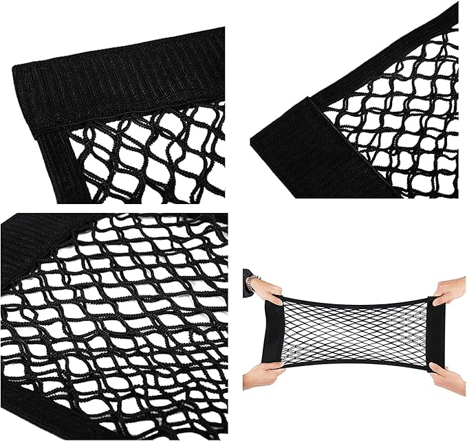 Universal Mesh Cargo Net Storage Net Wall Sticker Organizer Pouch Bag Storage Mesh Net for Car Trunk Storage Add On Organizers for Car Truck (15" x 9.5"(4 Packs))