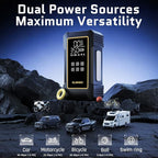 Powerful 12000mAh Heavy Duty Tire Inflator Portable Air Compressor, 7X Faster, 150PSI Dual Power 12V&Cordless Air Pump for Car Tires, Pickup Trucks, Jeeps, SUVs & RVs. Digital Pressure Gauge