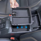 Double-Layer Tray Compatible with 2025 2026 Ford Bronco 4 Doors Automatic Transmission ONLY, Full Size Bronco 2PCS Console Organizer (Not for Manual Transmission & 2 Doors & Bronco Sport)