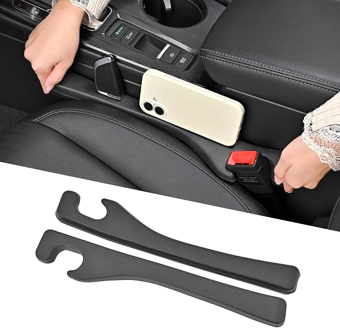 Car Seat Gap Filler, Car Accessories Interior Organizer, Between Seat Car Gap Filler Fit Sedan SUV Truck, Set of 2 Black