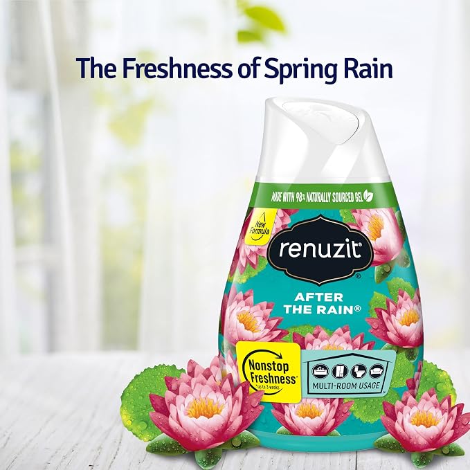 Adjustable Gel Air Freshener Cone, After the Rain Scent, Nonstop Freshness, 7oz Cone, 12 Count, brand is.
