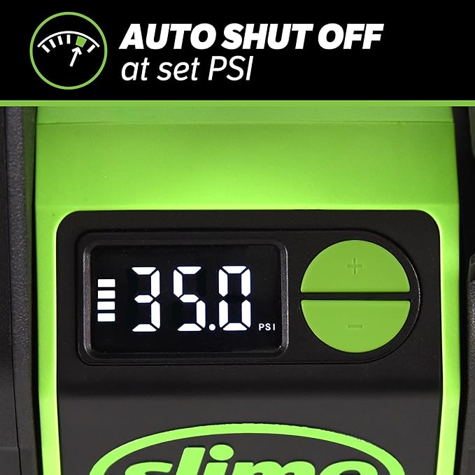 40086 Tire Inflator, Cordless, Pro Power, Portable Air Compressor Pump, Auto Shut-Off, Lithium Ion Battery and LED Light, Rechargeable, 3 min inflation