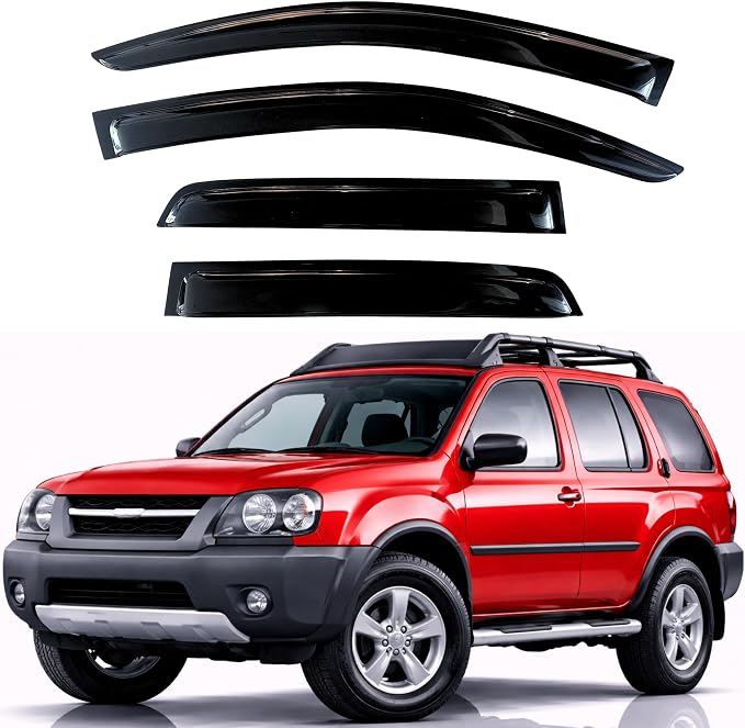 KPY Rain Guards Fit for 2000-2004 Nissan Xterra, Out-Channel Window Visors Vent Wind Deflectors 4PC, Car Accessories for 00-04 Xterra