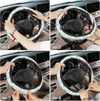 Marine Seashells Steering Wheel Covers Corals Universal 15 Inch Car Wheel Cover,Anti-Slip Breathable Car Accessories Protector Fit for Trucks,Sedans,SUVs,Vans