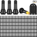 150 Pieces TR413 Valve Stems Tubeless Bulk Rubber Snap-in Valve Stems for 0.453 Inch Rim Holes, Black Standard Length Replacement Tool for Car Tubeless Replacement