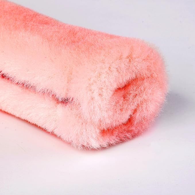 Soft Faux Fur Universal Fit Seatbelt Cover Car Truck SUV Airplane Seat Belt Shoulder Pad for Carmera Backpack Straps Neck Cushion Protector 2 Pack 10.5in Orange Pink