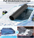 Windshield Cover for Ice and Snow [3-Second Snow Removal & 7-Layer Full Coverage] 6-Point Snowproof Fixation & Reflective Mirror Covers, Fits Pickup Trucks and Vans XXL (82'' x 44'')