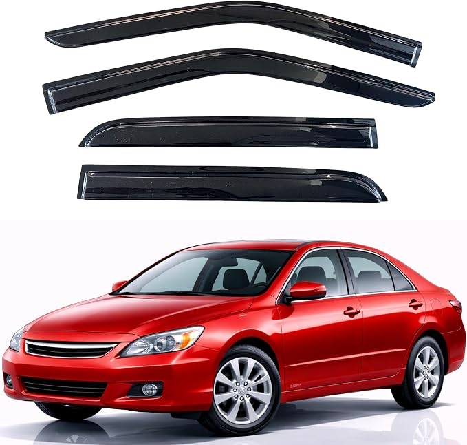 KPY Rain Guards Fit for 2003-2007 Honda Accord, Out-Channel Window Visors Vent Wind Deflectors 4PC, Car Accessories for 03-07 Accord (Sedan Only)