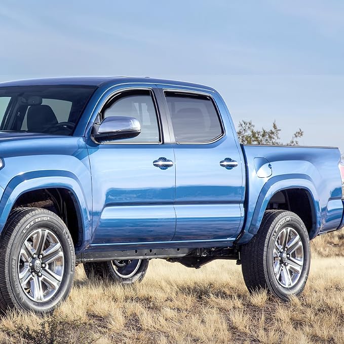 Durable Rain Guards for Toyota Tacoma Double Cab 2016 2017 2018 2019 2020 2021 2022 2023 Window Deflectors, Vent Window Visors, 4 Pieces