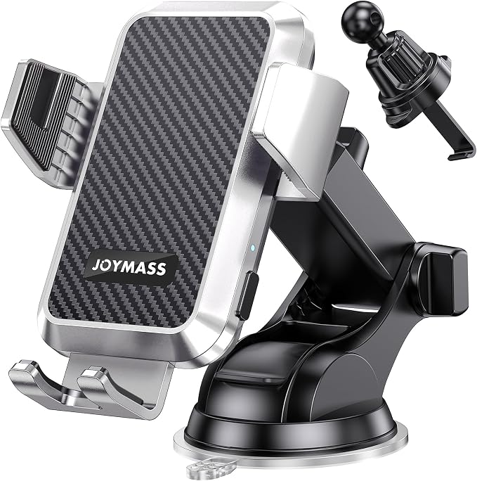 Wireless Car Charger, Phone Holders for Your Car, 15W Auto Clamping Phone Mount Car Accessories for iPhone 16 15 14 13 12 Mini Pro Max, Samsung Galaxy S24 Ultra S23 S22+ Note 20, etc - Silver