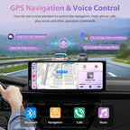 CarpurideW903S3 9.33 Inch HD Wireless Carplay & Android Auto Screen, 4K Front + Wired 1080P Rear + Infrared Camera, with Loop Recording, Bluetooth, GPS, FM, Super Link, 64GB TF