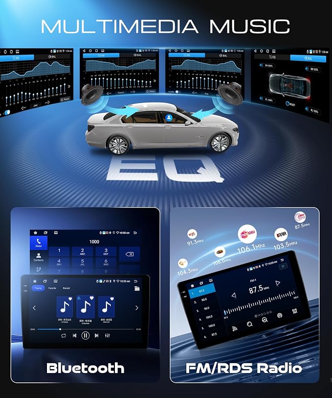 Android Car Radio for Nissan Altima 2008-2012 with Wireless CarPlay Android Auto, 4G+128G 9 Inch Touchscreen Car Stereo Mirror Link GPS Navigation WiFi Bluetooth FM RDS EQ SWC Backup Camera