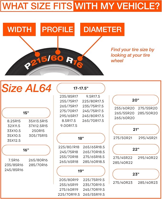 for Commercial Vehicles and Trucks AL64, Snow Socks for Tires, Pack of 2