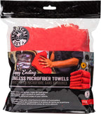 Happy Ending Edgeless Microfiber Towels 16 x 16 Inch Premium Plush Detailing Cloths for Wax Buffing Polish Sealant Interior and Exterior Car Care 3 Pack