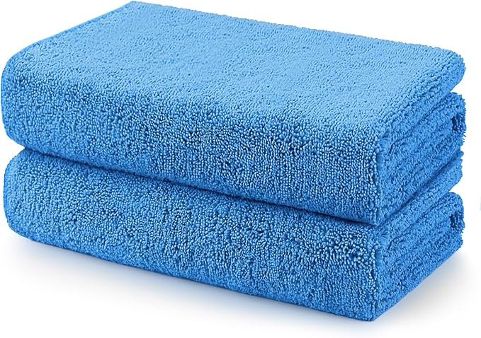 Car Drying Towels, 2 Pack Professional Microfiber Towels for Cars, Scratch-Free, Highly Absorbent Drying Towel for Cars, SUVs, RVs, Trucks, and Boats, 31 x 24 inch, Blue