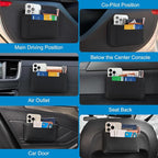 Universal Car Side Pocket Organizer, PU Leather Car Pocket Pouch Cell Phone Sunglasses Holder, Car Phone Pocket Organizer Accessories for Car Seat, Door, Window, Console