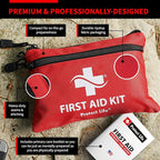 Doctor Developed Mini First Aid Kit, 100 Piece Waterproof Emergency Kit for Car, Boat, Camping & Travel, Includes Emergency Blanket, Tourniquet & First Aid Guide