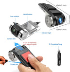 USB Car DVR Camera Video Recorder, USB Dash Cam, WDR Full HD Dash Camera Car Driving Recorder with 64GB Micro SD Card, Wide Angle, Loop Recording Night Vision ADAS 24Hours Monitor