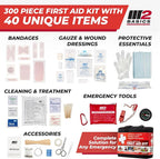 300 Piece Premium First Aid Kit w/Durable Bag for Home, Business | Office, Workplace, Car, Garage, Kitchen, Family, Classroom, Jobsite, Warehouse, School, Vehicle And Emergency Preparedness