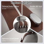 Car Seat Headrest Hooks for Purses & Shopping Bags, 2 Pack Suede Car Purse Hook, Double Hooks Secure Bags While Driving, Elegant & Durable, Simple to Install, Fits Handbags, Grocery Bags, Bottles.