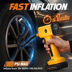 Tire Inflator Portable Air Compressor, Fast Inflation, 160 PSI Cordless Tire Inflator with 21V Rechargeable Battery & 12V Car Power Adapter, Air Pump for Car Tires, SUV, Motorcycle, Bike, Ball