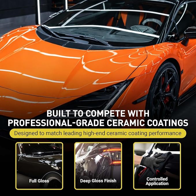Protect Pro Ceramic Coating for Cars – Professional SiO2 Paint Protection – Up to 4 Years Durability, High Gloss, Scratch Resistance and Hydrophobic Water Beading