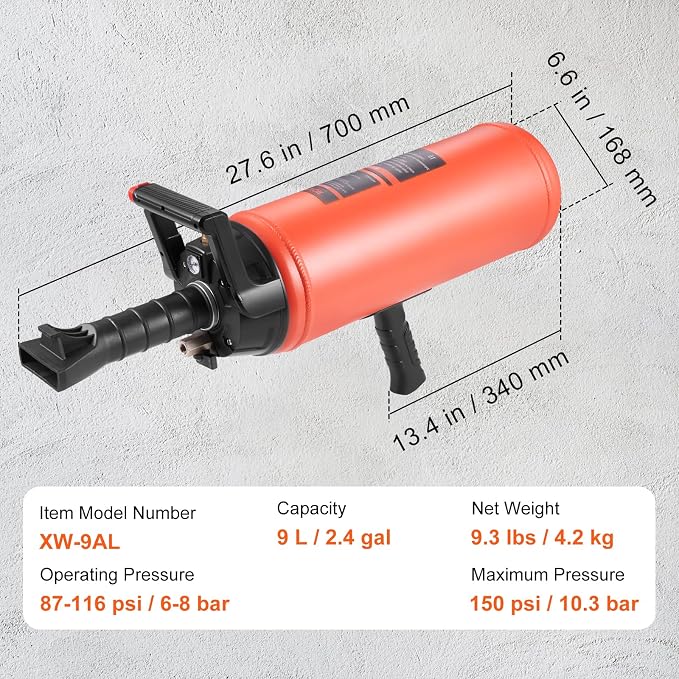 Tire Seater, 2.4 Gal/9 L Air Tire Blaster, 150 PSI Handheld Portable Tire Inflator Tool, 87-116 PSI Operating Pressure for Tractor Truck ATV Car and Automobile Repair