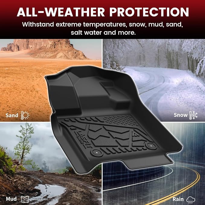 Floor Mats for 2015-2026 Ford F-150 Regular Cab Bucket-Seat Carpet Floor, Ford F150 Standard Cab All Weather Portector TPE Waterproof Truck Liners-Not Fit Regular Cab/Super Cab/Vinyl Floor