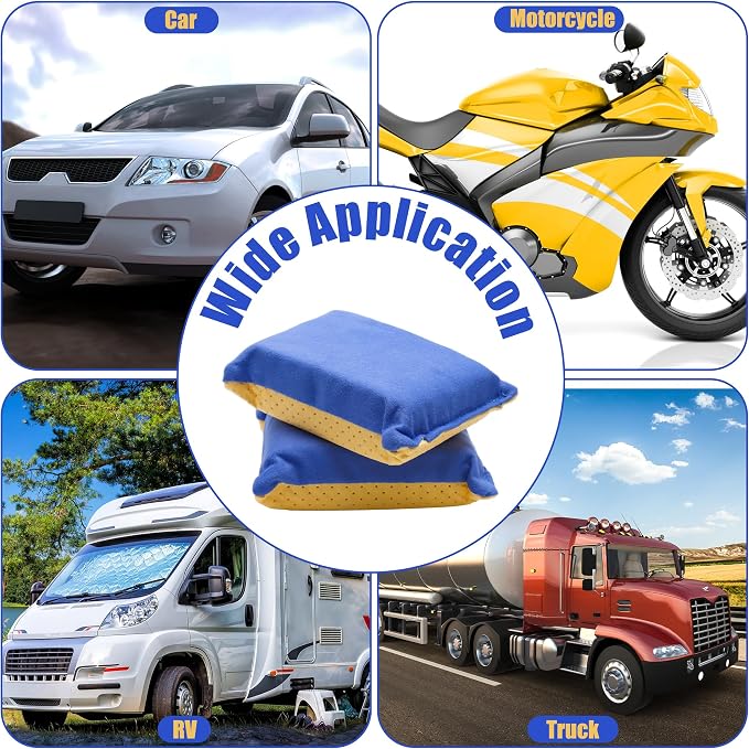 2PCS Window Defogger Sponge, Absorbent Window Glass Defogger Car Windshield Cleaner for Auto Cleaning(Blue+Yellow)